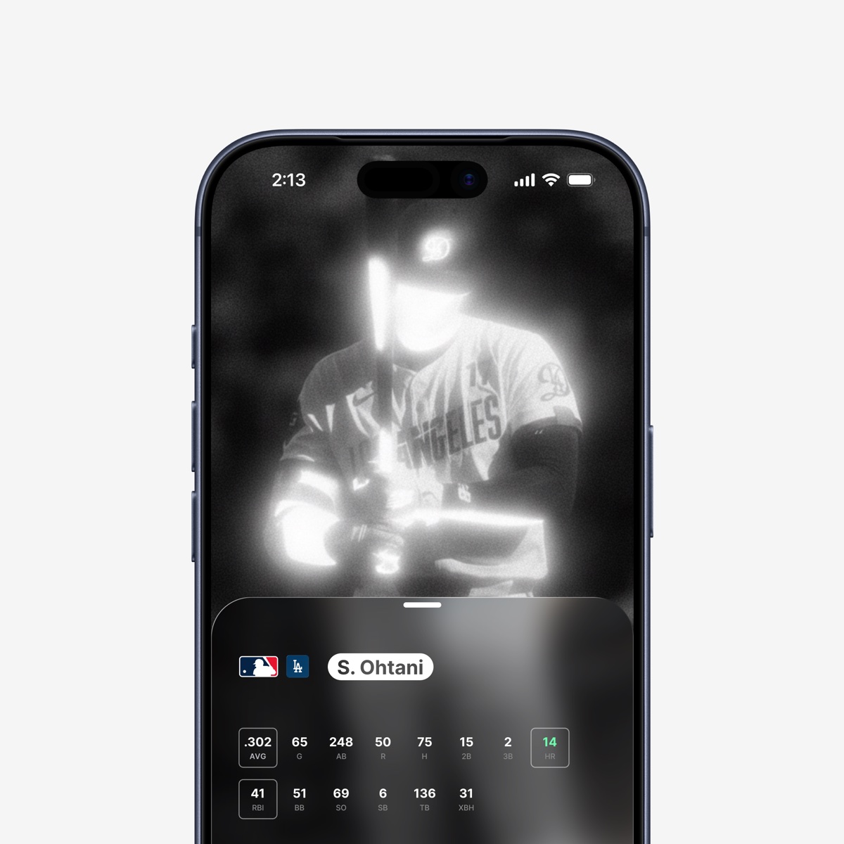 Shohei Ohtani — infrared stat-card study